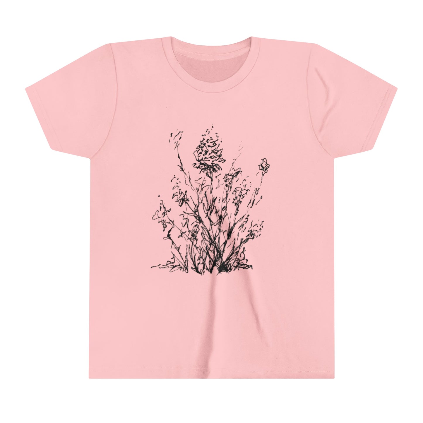 Flower Sketch #1, Youth Short Sleeve Tee