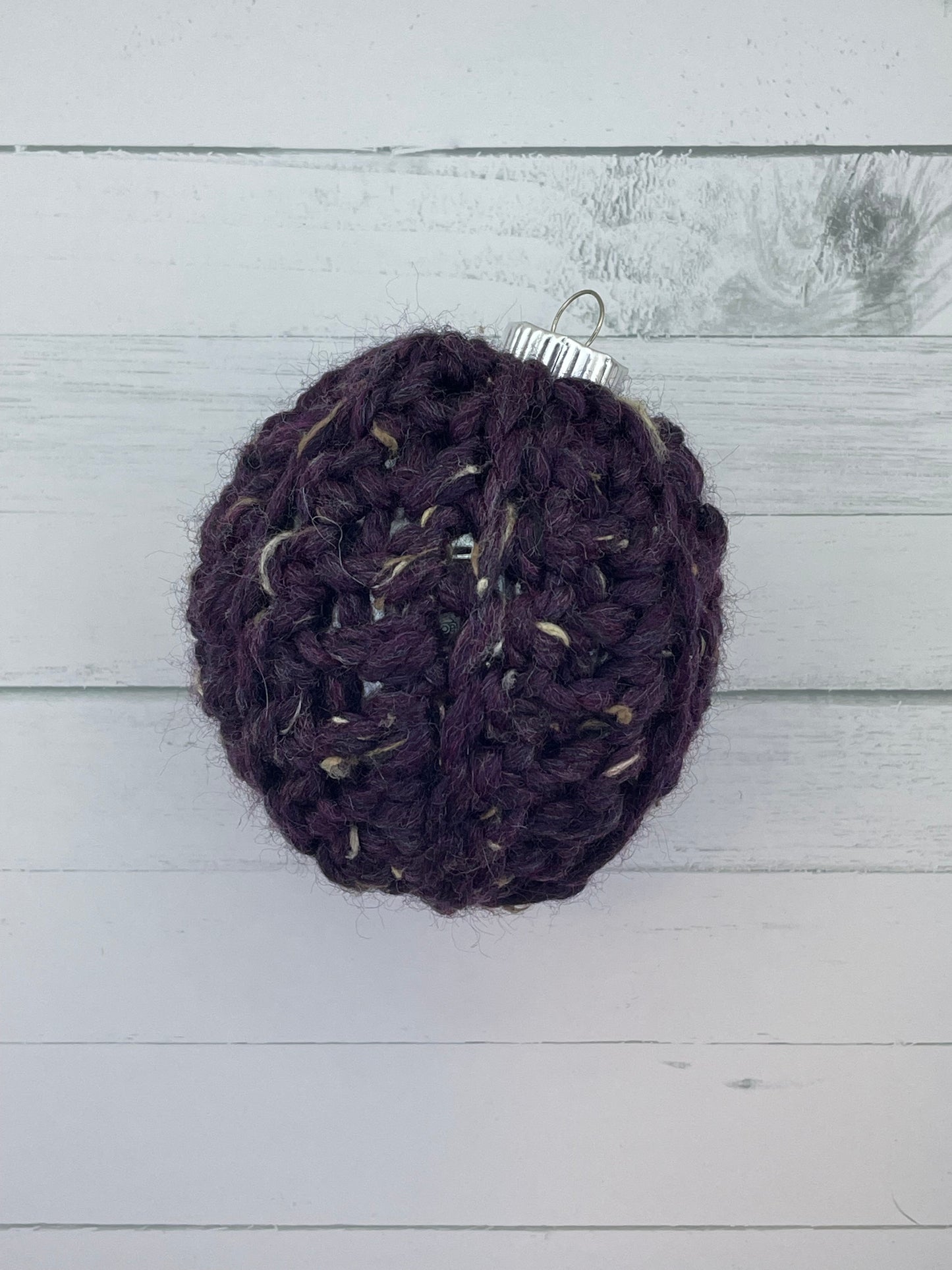 Deep Purple Crochet Ornament Set (4)