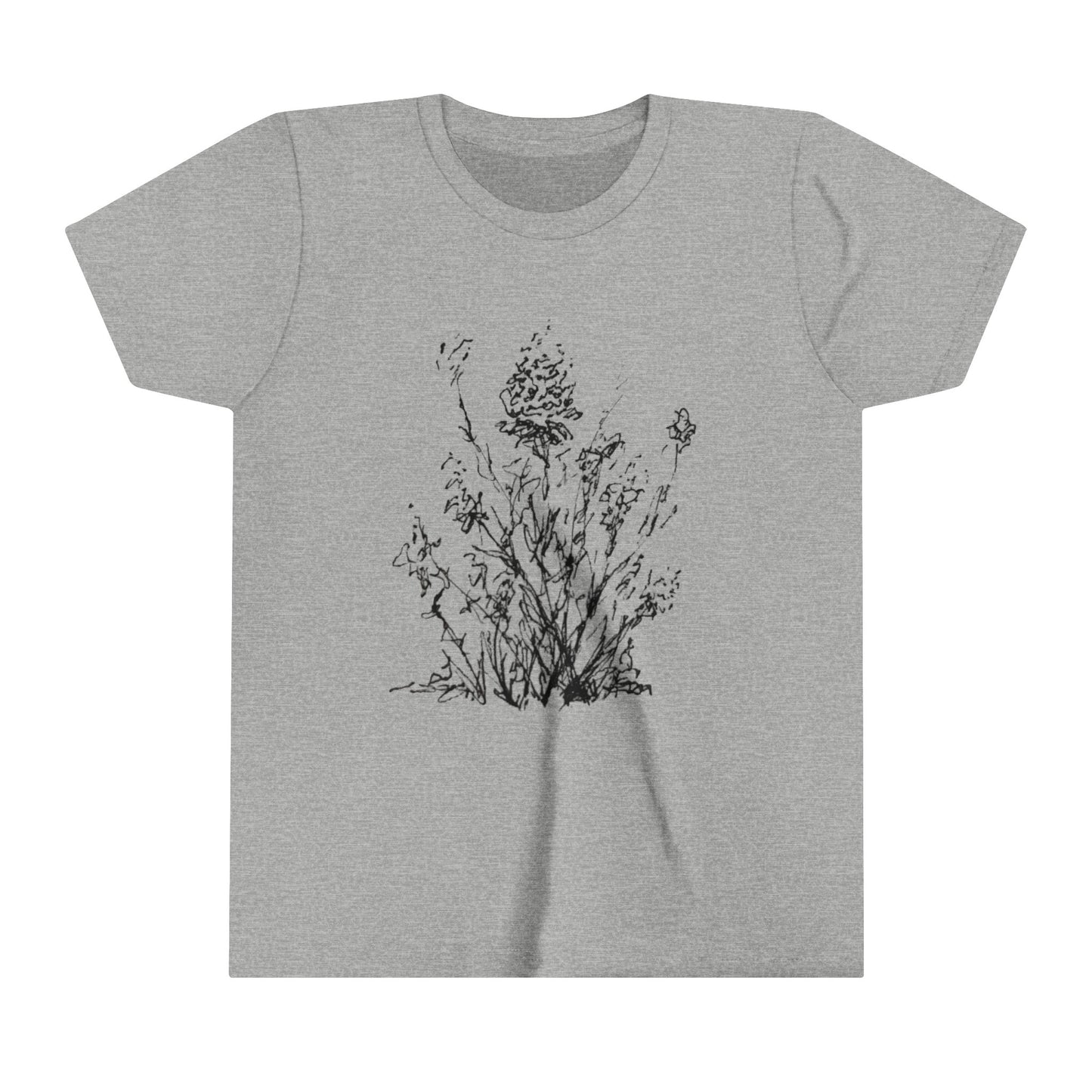 Flower Sketch #1, Youth Short Sleeve Tee