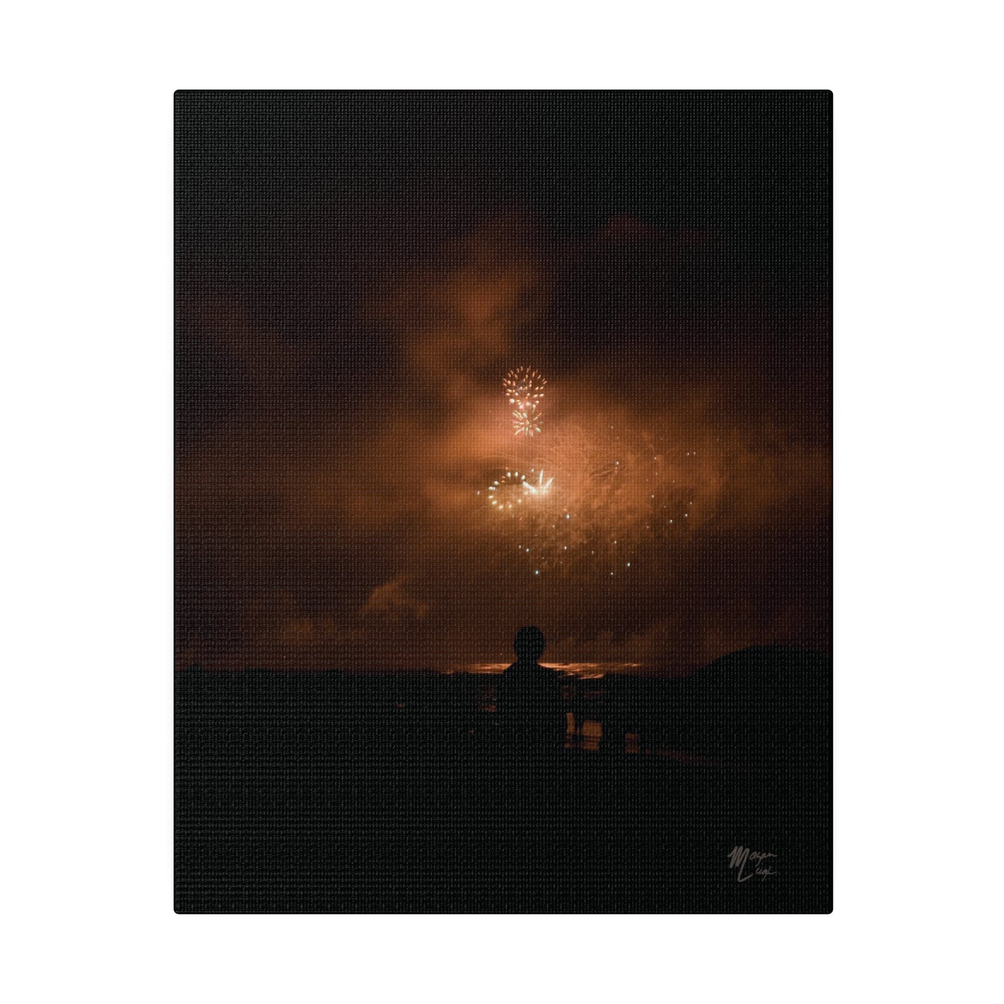 Fireworks on the Ocean, Matte Canvas, Stretched, 0.75"