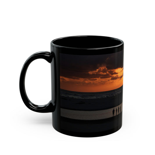 Oregon Coast Sunset Black Mug