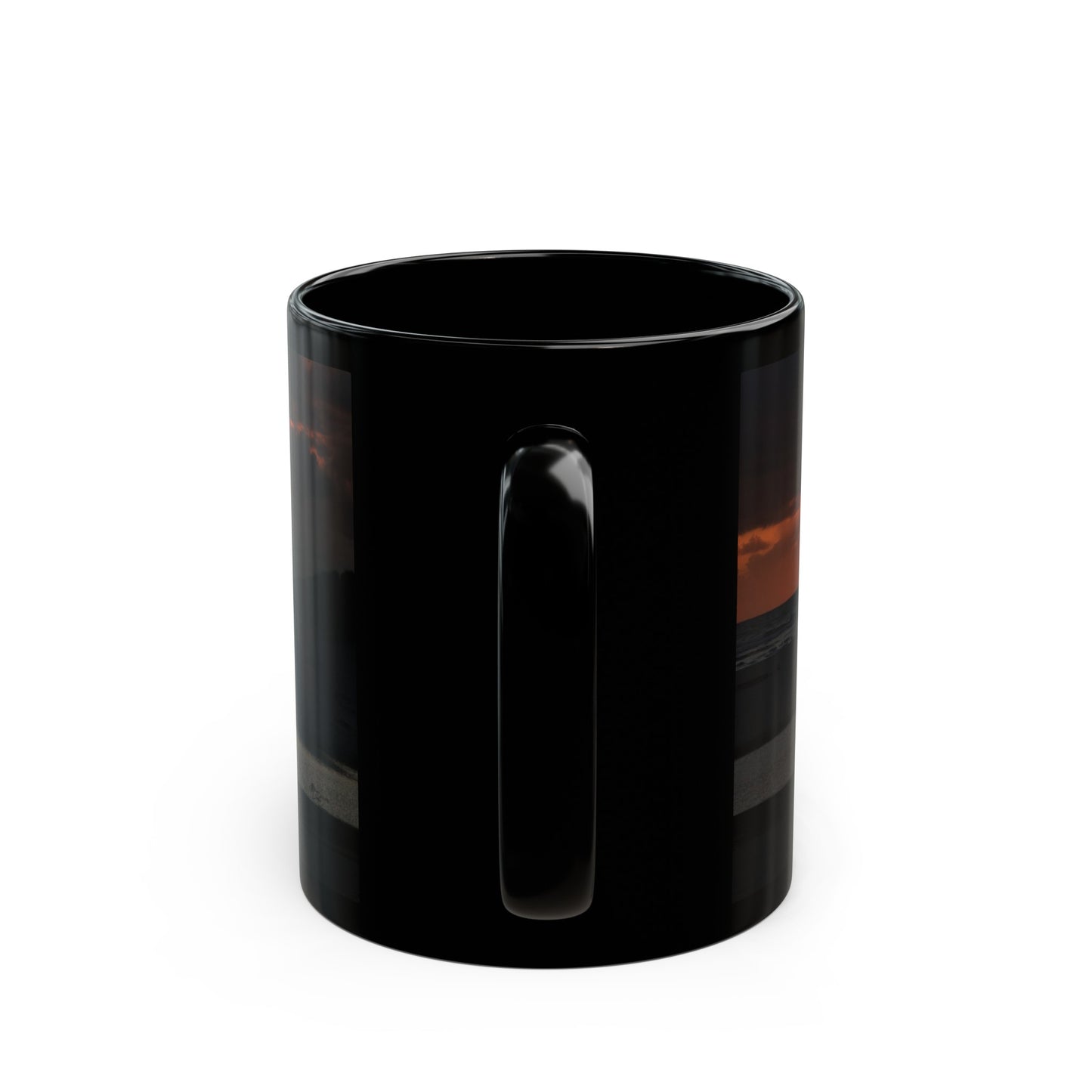 Oregon Coast Sunset Black Mug