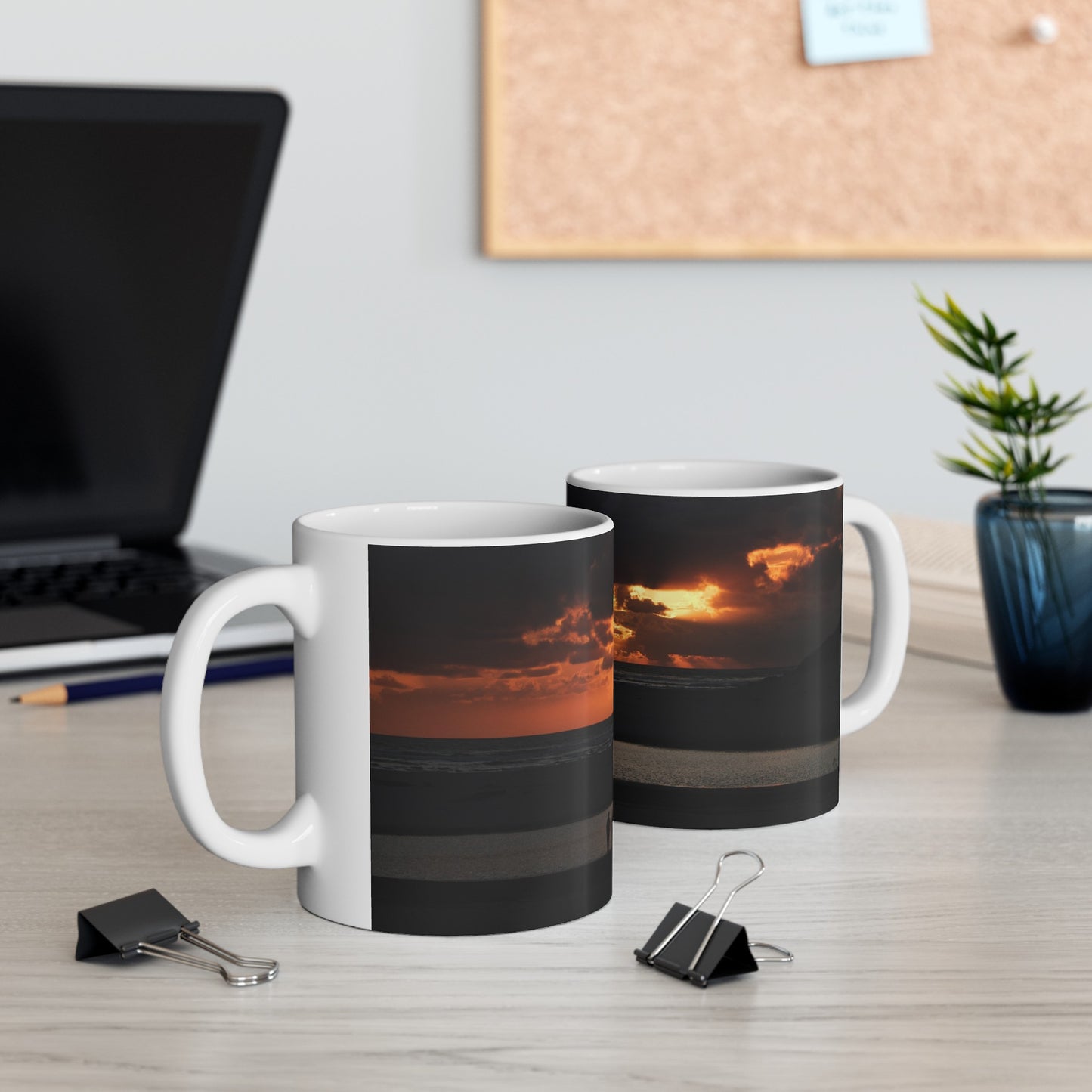 Oregon Coast Sunset White Ceramic Mug