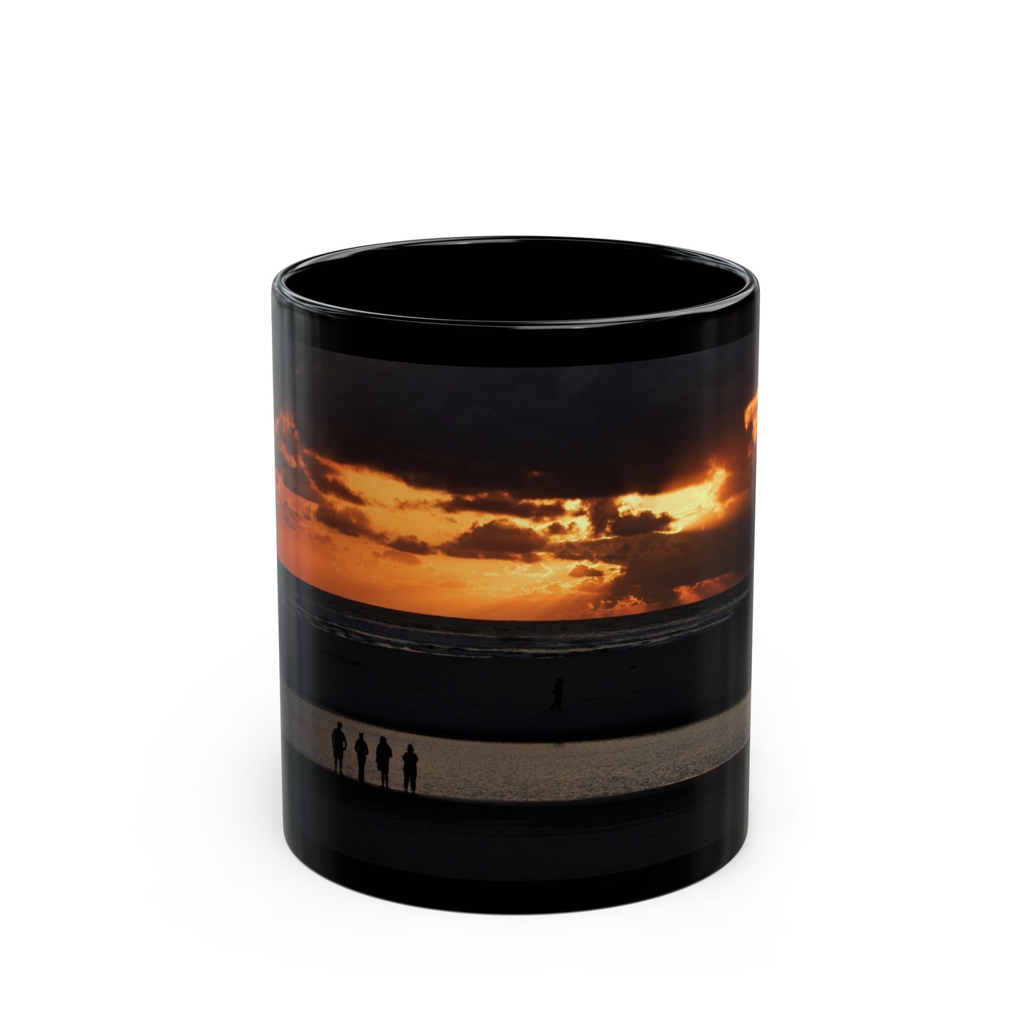 Oregon Coast Sunset Black Mug