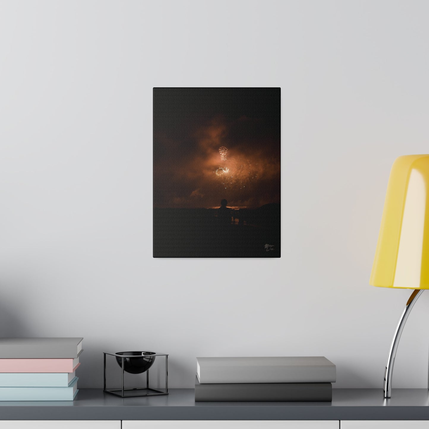 Fireworks on the Ocean, Matte Canvas, Stretched, 0.75"