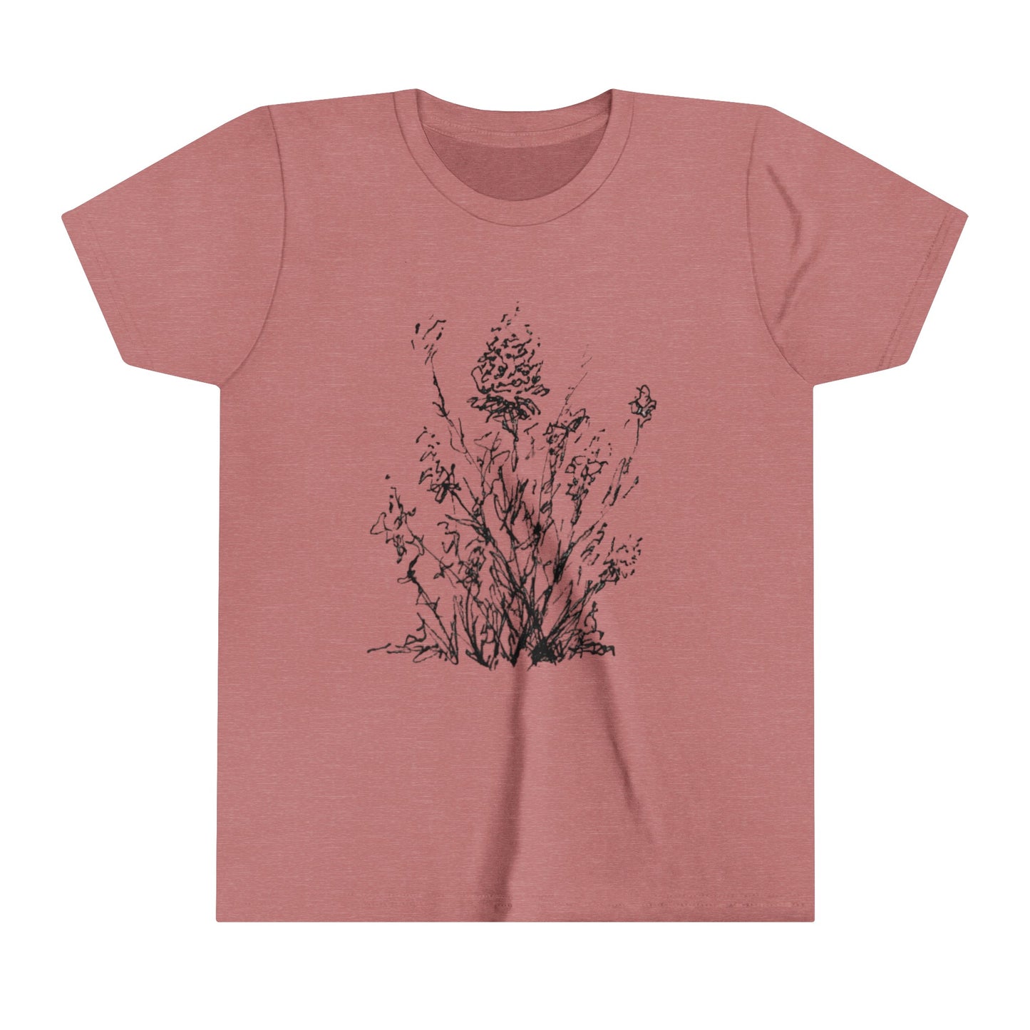 Flower Sketch #1, Youth Short Sleeve Tee