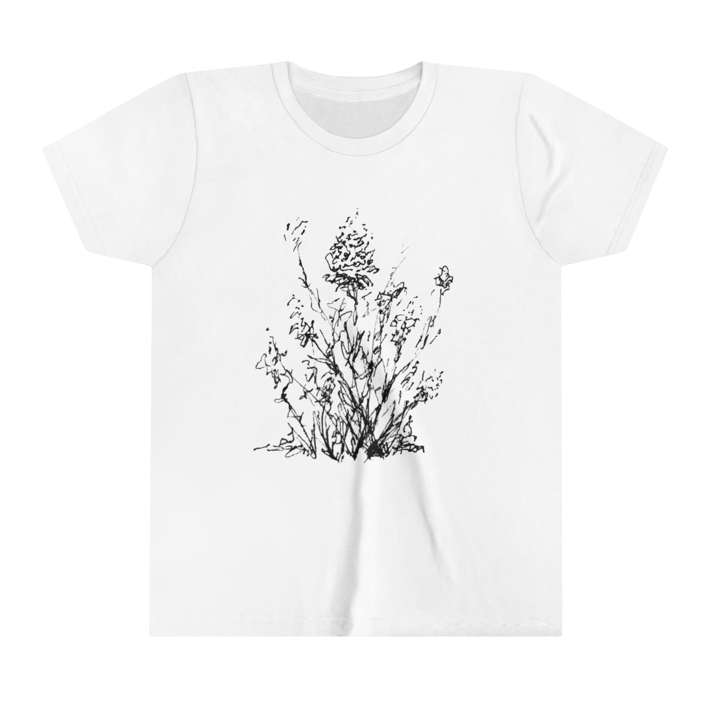 Flower Sketch #1, Youth Short Sleeve Tee