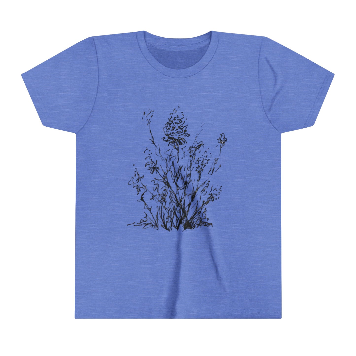 Flower Sketch #1, Youth Short Sleeve Tee