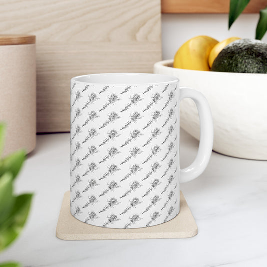 Single Rose Small Pattern Ceramic Mug