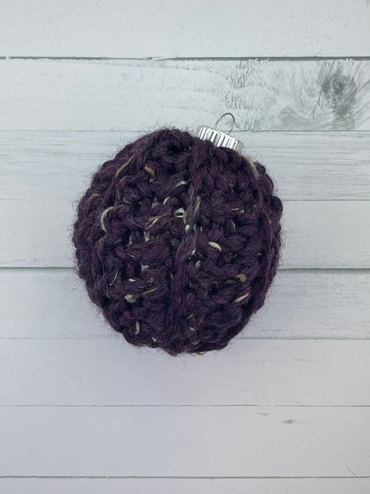 Deep Purple Crochet Ornament Set (4)