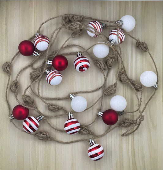 Candy Cane Jute Garland